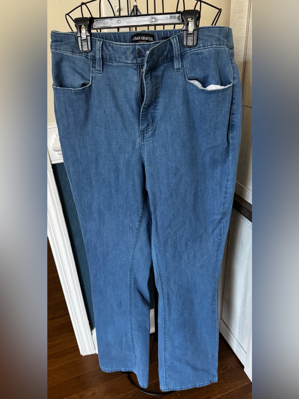 Susan Graver Medium Blue Jeans Denim Bootcut flare 10T 10 Tall Soft QVC